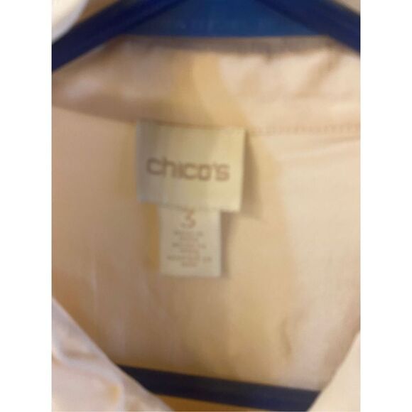 Chicos pink sequin top ties at waist 100 rayon sheer lined XL - Picture 2 of 8